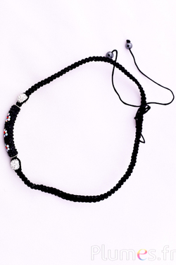Collier avec perles - long. 43 cm - noir